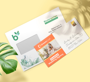 Individuell bedruckte Umschläge mit hochwertigem Design für professionellen Auftritt