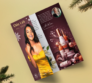 z-fold custom folded leaflets on table